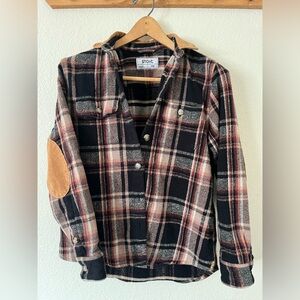 Stoic vintage inspired Shacket flannel with elbow pads